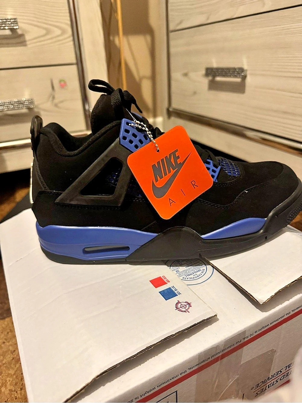 Nike Air Jordan 4 Black & Blue NWT Sneakers